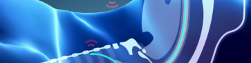 A stylised image of a see through body model in blue lines showing a tube being inserted down the windpipe