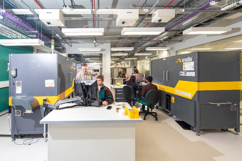 Researchers working in the x-ray suite