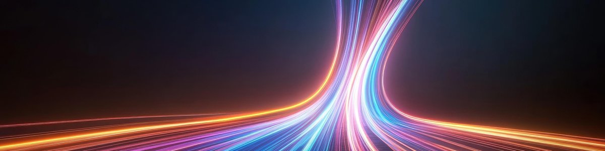 Different colours of light on a black background